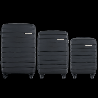 Sada 3 ks kufrov WINGS MURRE BLACK MUR01 - čierna