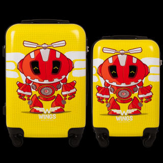 Sada detských kufrov WINGS KIDS robot žltý S+XS