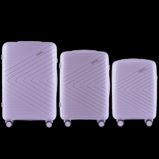 Sada kufrov 3 ks WINGS DQ181-05 WHITE PURPLE - fialová