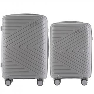Sada kufrov M+L WINGS DQ181-05 LIGHT GREY - svetlosivá