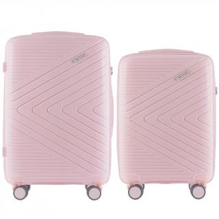 Sada kufrov M+L WINGS DQ181-05 WHITE PINK - svetloružová