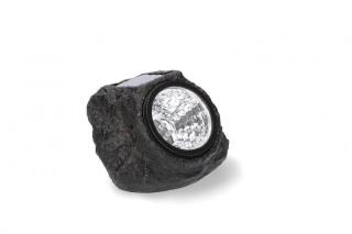 Solárna lampa 12,6 x 14,4 x 10 cm - imitácia prírodného kameňa - GARDEN LINE - SOL9901 Farba: čierna