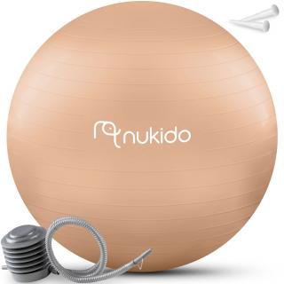 Tehotenská fitness lopta na aerobik 65 cm + pumpa Neo Sport NS-951- béžová