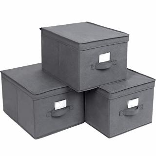Úložné boxy s vekom 3 ks SONGMICS RFB03G