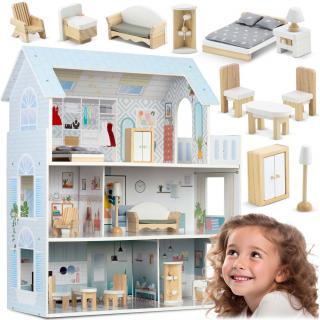 Veľký drevený domček pre bábiky 3-poschodový Ricokids RK-878 787801