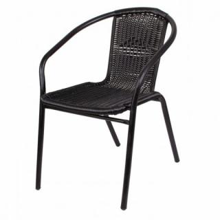 Záhradná pletená stolička SPRINGOS GF1011 - čierna
