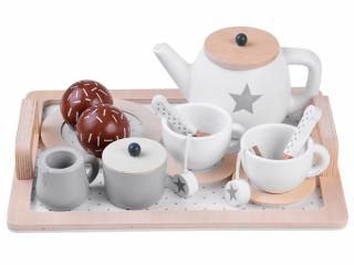 Zimná drevená čajová súprava Star Cups Podnos ZA4124