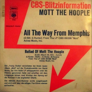 vinyl 7 SP Mott The Hoople – All The Way From Memphis