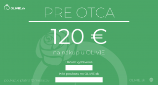 OLÍVIA Elektronický darčekový poukaz PRE OTCA Hodnota: 120 €