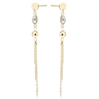 Olivie Dlhé strieborné náušnice GOLD 9209