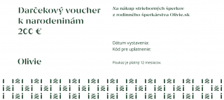 Olivie Elektronický darčekový poukaz K NARODENINÁM Hodnota: 100 €