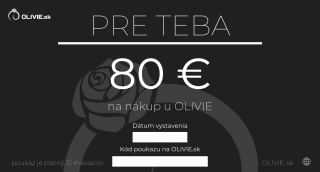 OLIVIE Elektronický darčekový poukaz PRE TEBA Hodnota: 80 €