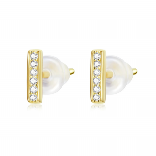 Olivie Minimalistické strieborné náušnice GOLD 9228