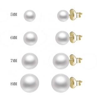Olivie Náušnice 7mm sladkovodné perly GOLD 5498
