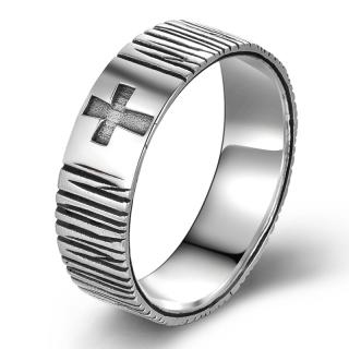 OLIVIE Pánsky strieborný prsteň KRÍŽ 5880 Veľkosť prsteňov: 13 (EU: 71)