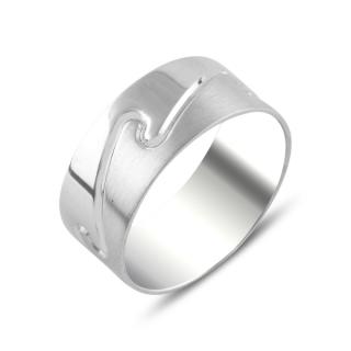 OLIVIE Pánsky strieborný prsteň VLNA 5718 Veľkosť prsteňov: 8 (EÚ: 57 – 58)