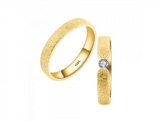 OLIVIE Snubný strieborný prsteň DUET GOLD 7477 Veľkosť prsteňov: 10 (EÚ: 62-64), Pohlavie: Dámske