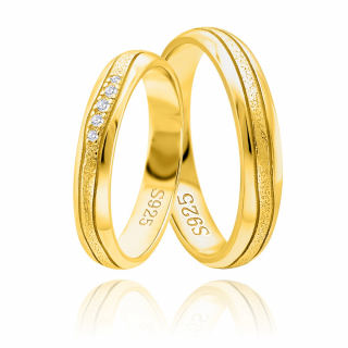 OLIVIE Snubný strieborný prsteň HARMONY GOLD 5924 Veľkosť prsteňov: 10 (EÚ: 62-64), Pohlavie: Pánske