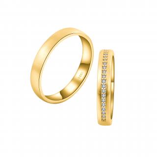 OLIVIE Snubný strieborný prsteň MATTE GOLD 7482 Veľkosť prsteňov: 10 (EÚ: 62-64), Pohlavie: Dámske