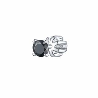 Olivie Strieborná 3mm náušnica PIPPI BLACK 1 ks 8757