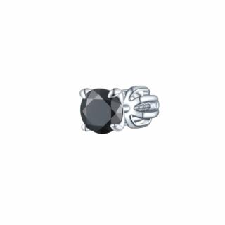 Olivie Strieborná 5mm náušnica PIPPI BLACK 1 ks 8759
