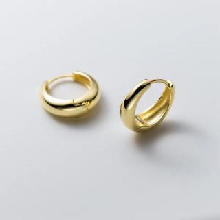 Olivie Strieborné 15mm náušnice GOLD 9027
