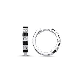 Olivie Strieborné náušnice 18mm BLACK 8571