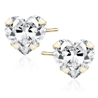 Olivie Strieborné náušnice 6 mm SRDCE GOLD 9518