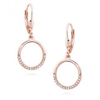 Olivie Strieborné náušnice KRUH ROSE 4173