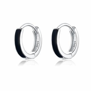 Olivie Strieborné náušnice KRÚŽKY BLACK 4318