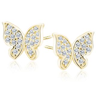 Olivie Strieborné náušnice MOTÝĽ GOLD 9204