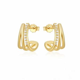Olivie Strieborné náušnice POĽKRUHY GOLD 9072