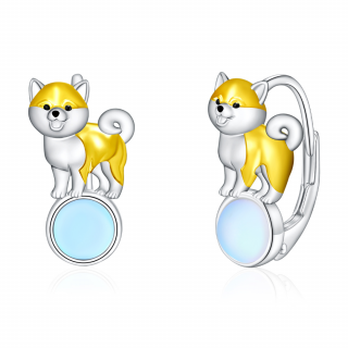 Olivie Strieborné náušnice SHIBA NA MESIACI 8891