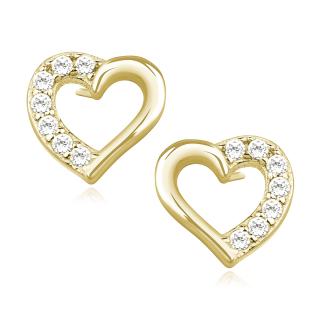 Olivie Strieborné náušnice SRDCE GOLD 9051