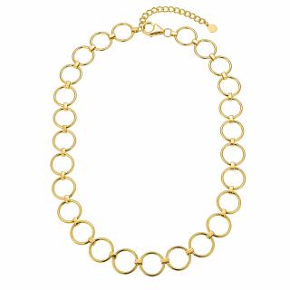 Olivie Strieborný krúžkový náhrdelník GOLD 8952