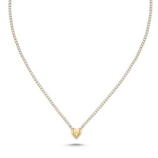Olivie Strieborný luxusný náhrdelník SRDCE GOLD 7239