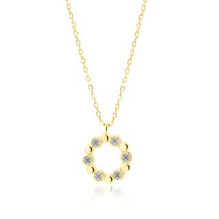 OLIVIE Strieborný náhrdelník KRUH GOLD 5203