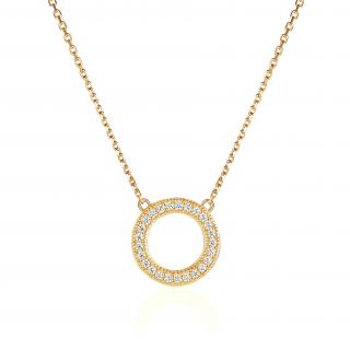 OLIVIE Strieborný náhrdelník KRUH GOLD 8061