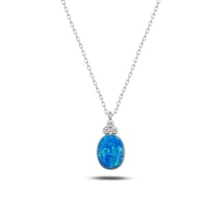 OLIVIE Strieborný náhrdelník OPÁL 5817