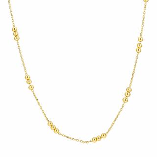 Olivie Strieborný náhrdelník s guličkami GOLD 8884