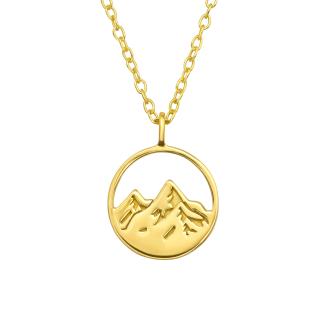 OLIVIE Strieborný náhrdelník SILVER MOUNTAIN GOLD 7665