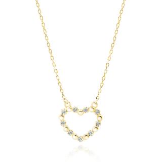 OLIVIE Strieborný náhrdelník SRDCE GOLD 5209