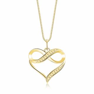 Olivie Strieborný náhrdelník SRDCE & NEKONEČNO GOLD 8972