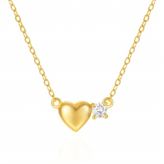 Olivie Strieborný náhrdelník SRDIEČKO GOLD 9059
