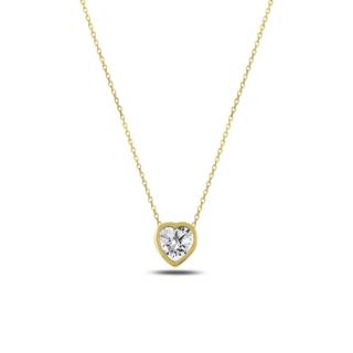 OLIVIE Strieborný náhrdelník ZIRKÓNOVÉ SRDCE GOLD 3154