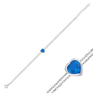 Olivie Strieborný náramok AQUA SRDCE 7701