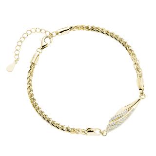 Olivie Strieborný náramok KRÍDLO GOLD 9077