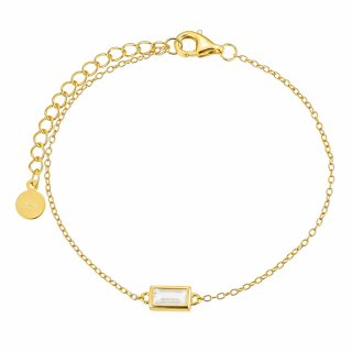 Olivie Strieborný náramok OBDELNÍK GOLD 8872