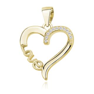 Olivie Strieborný prívesok SRDCE LOVE GOLD 9188
