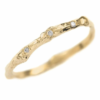 OLIVIE Strieborný prsteň KÔRA STROMU GOLD 7623 Veľkosť prsteňov: 5 (EÚ: 49 – 50)
